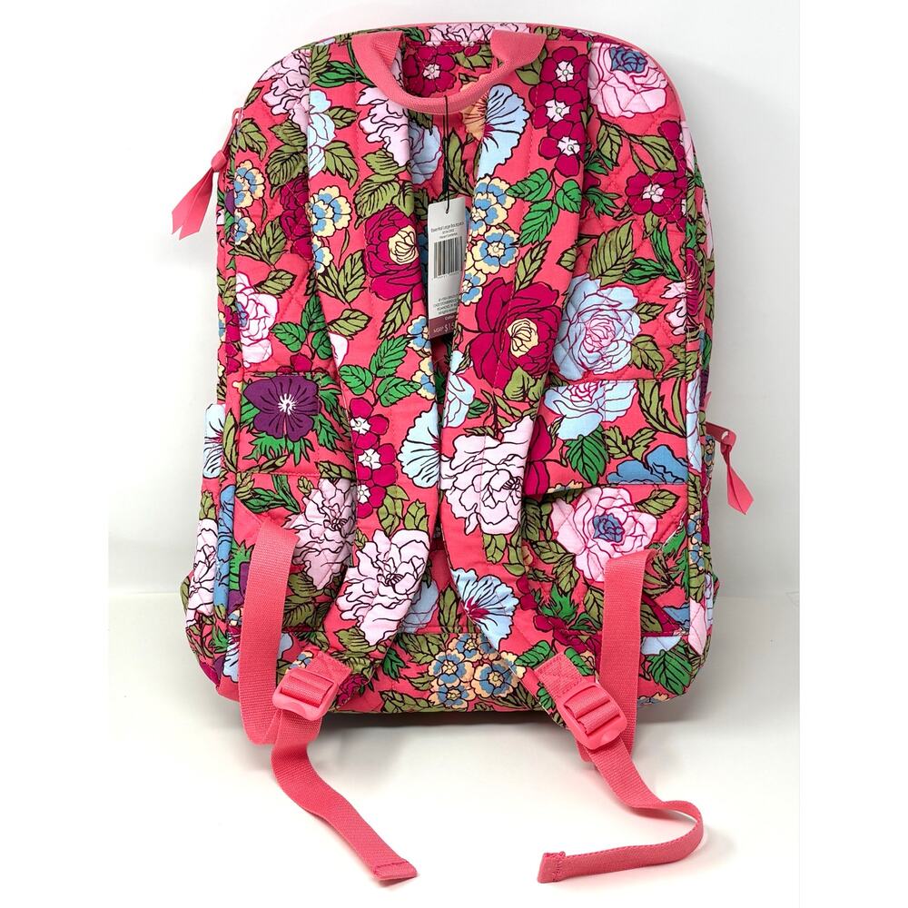 Vera Bradley Vibrant Gardenias Essential Large Backpack Floral Trolley Sleeve - Picture 11 of 12